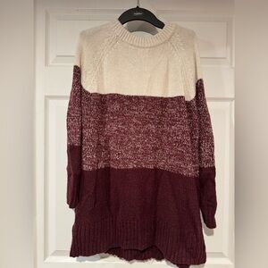 Isabel Maternity by Ingrid & Isabel Two-Tone Sweater - Cream and Burgundy